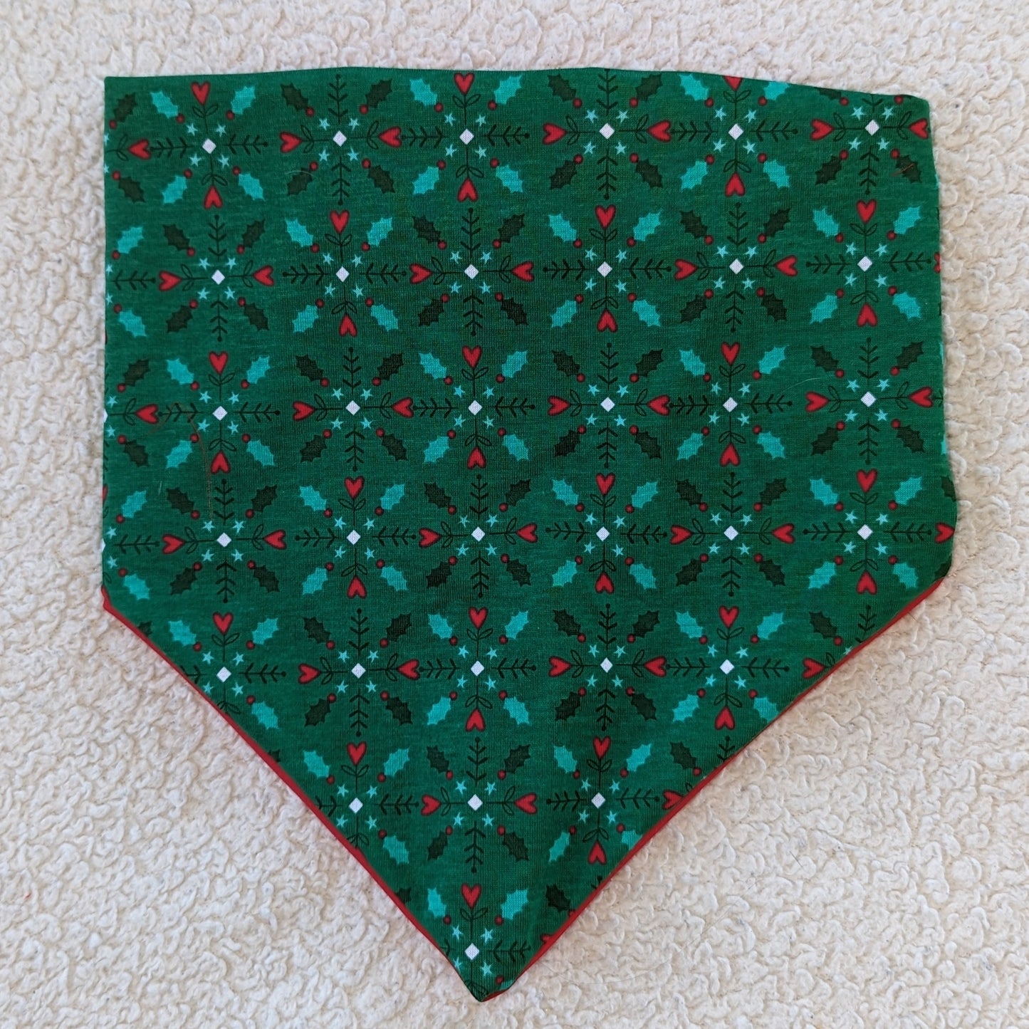 Holiday Christmas Heart Pet Bandana