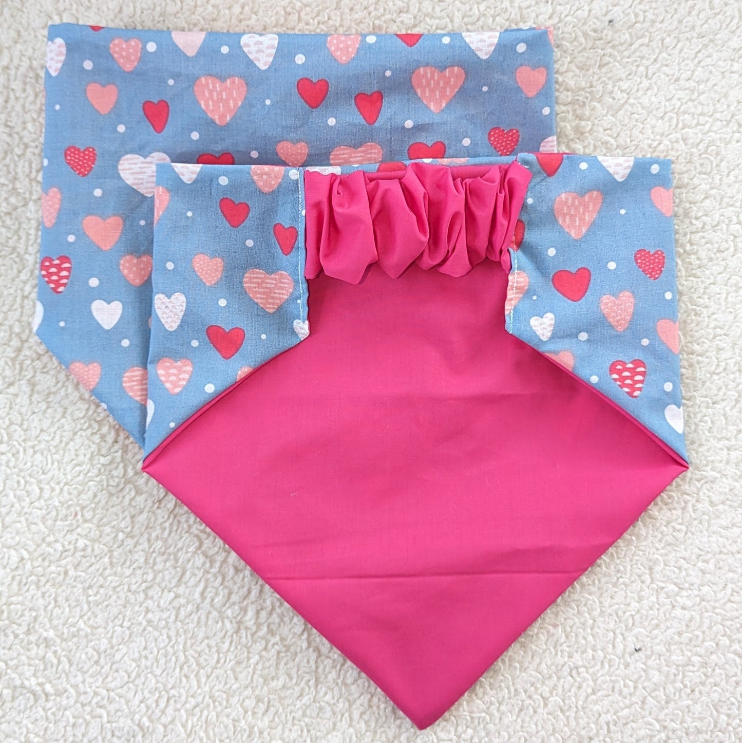 Blue & Pink Heart Pet Bandana