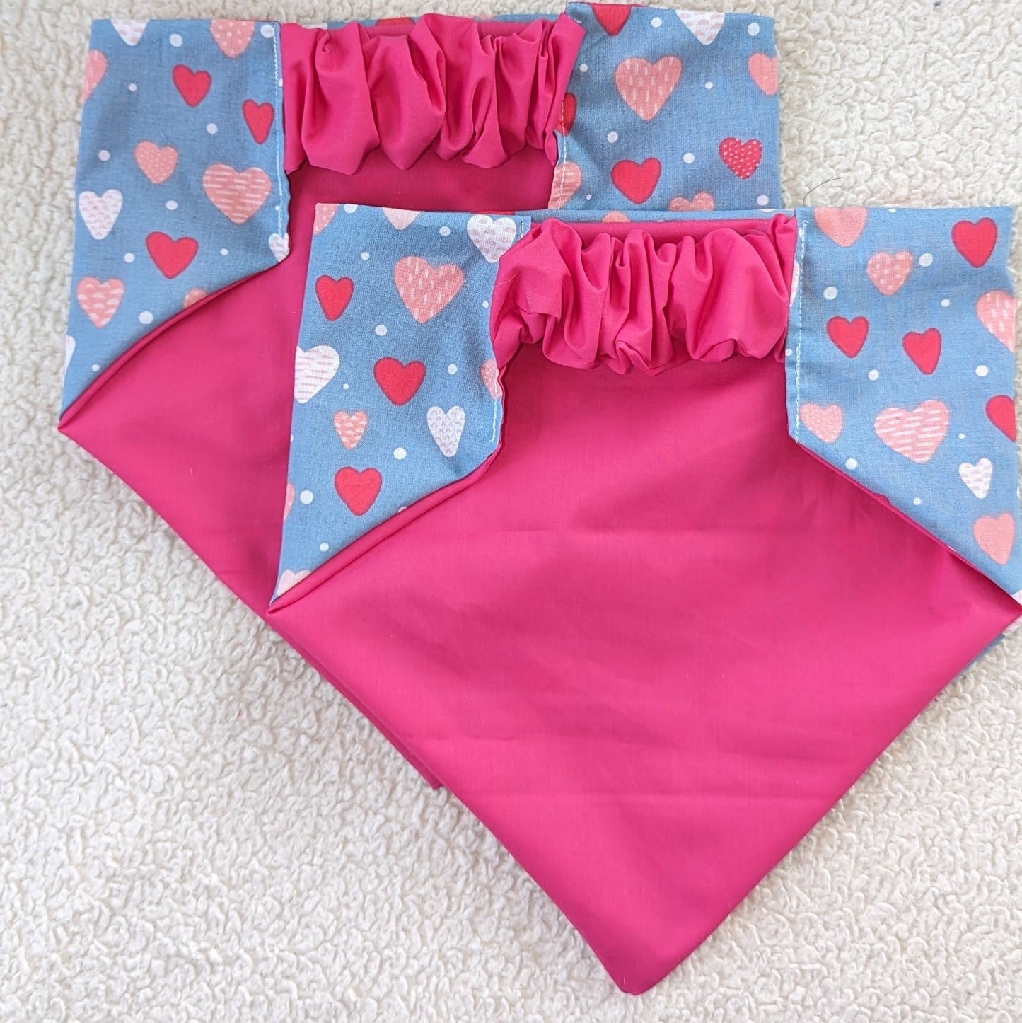 Blue & Pink Heart Pet Bandana