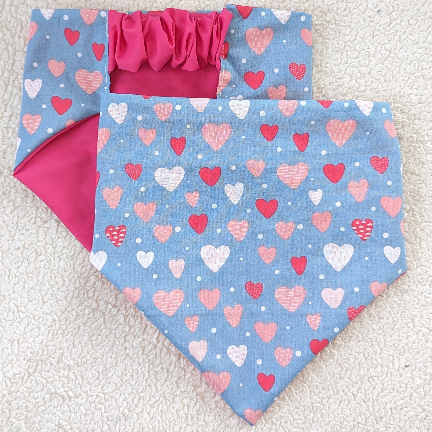 Blue & Pink Heart Pet Bandana