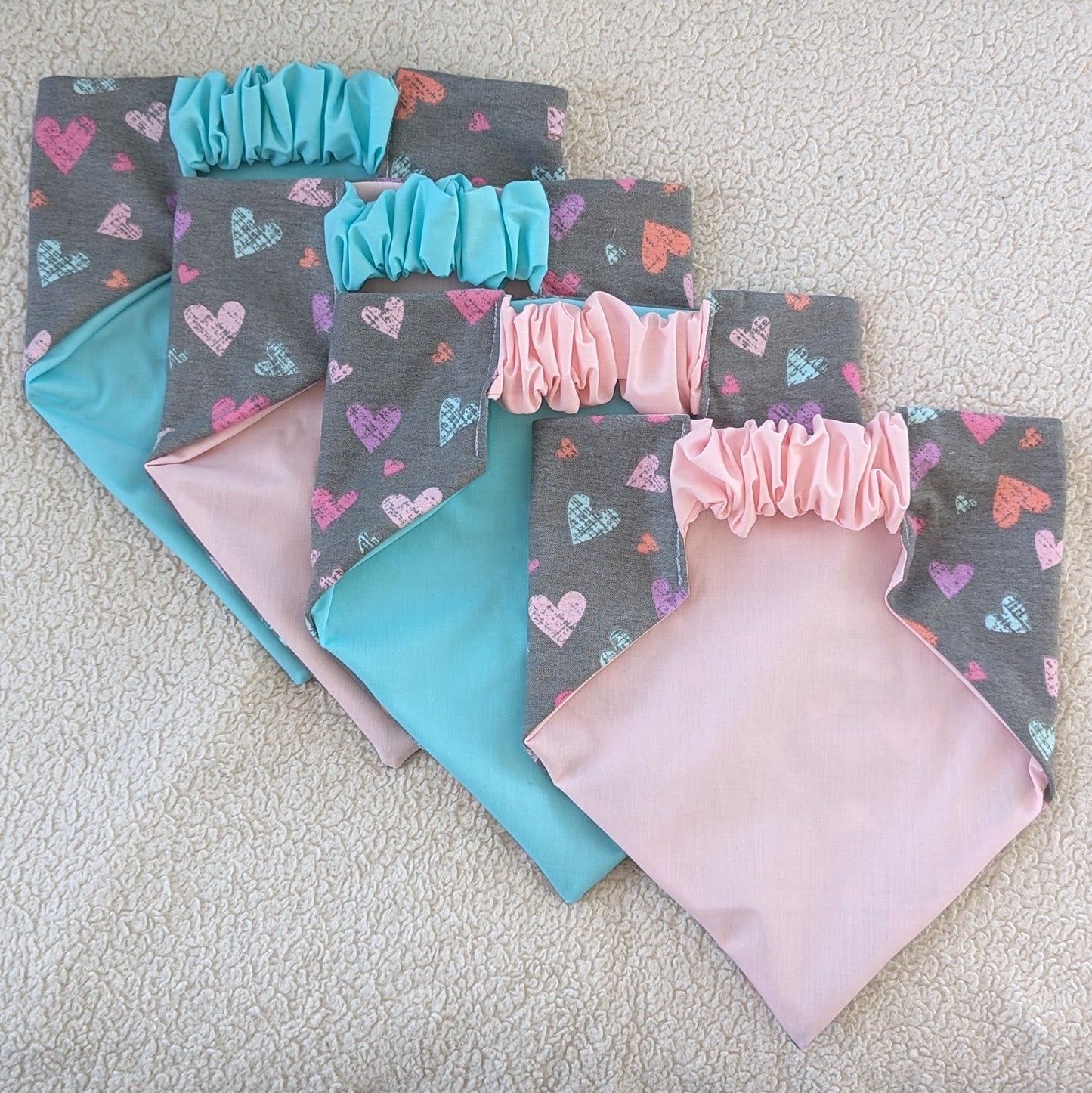 Gray Flannel Colorful Heart Pet Bandana
