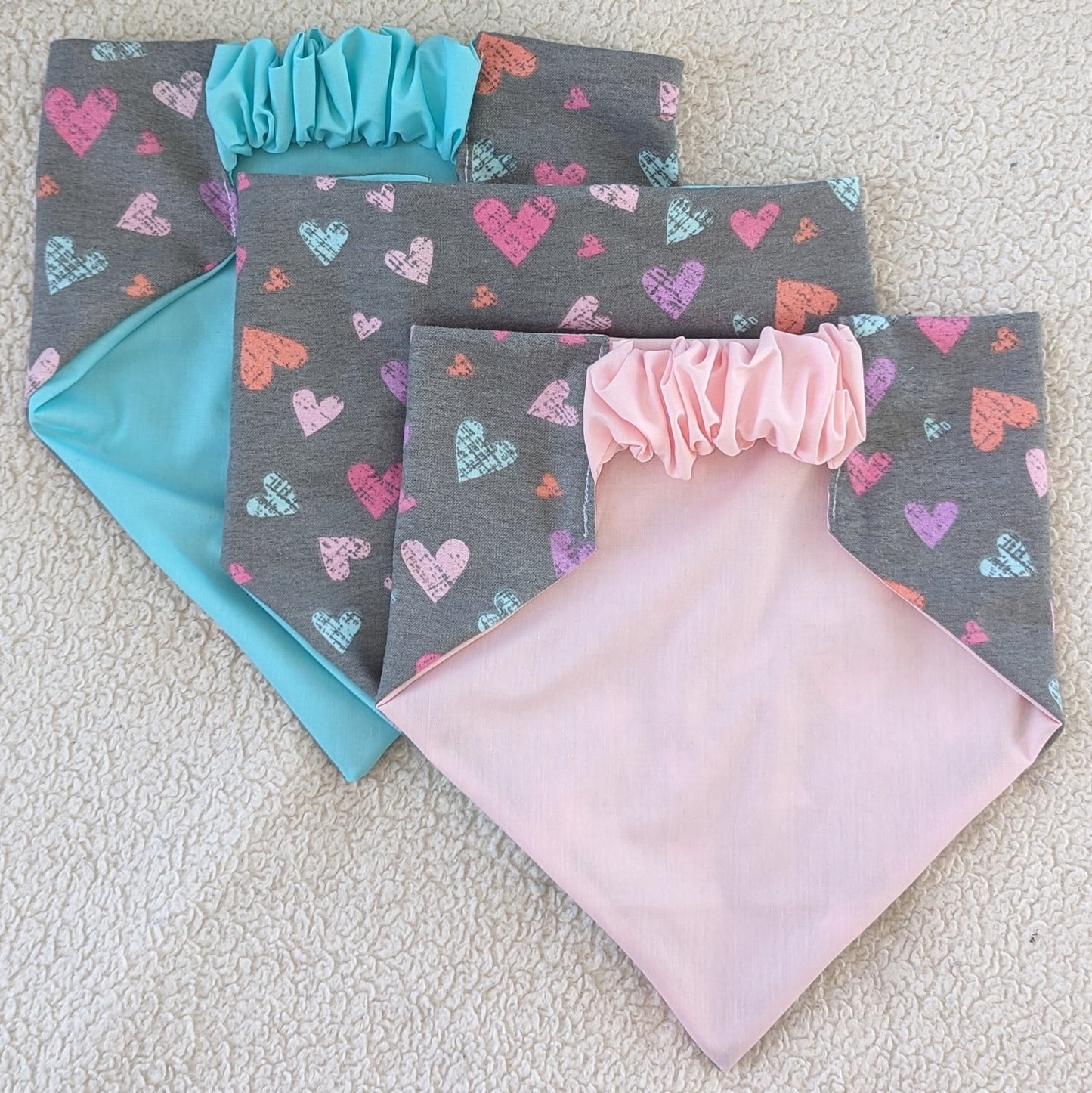 Gray Flannel Colorful Heart Pet Bandana