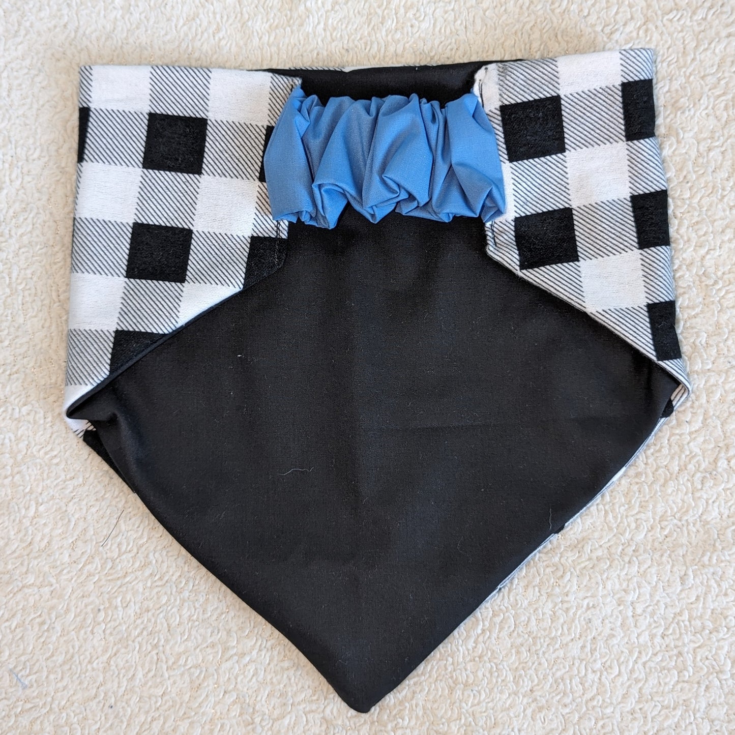 Flannel Plaid Black & White Pet Bandana