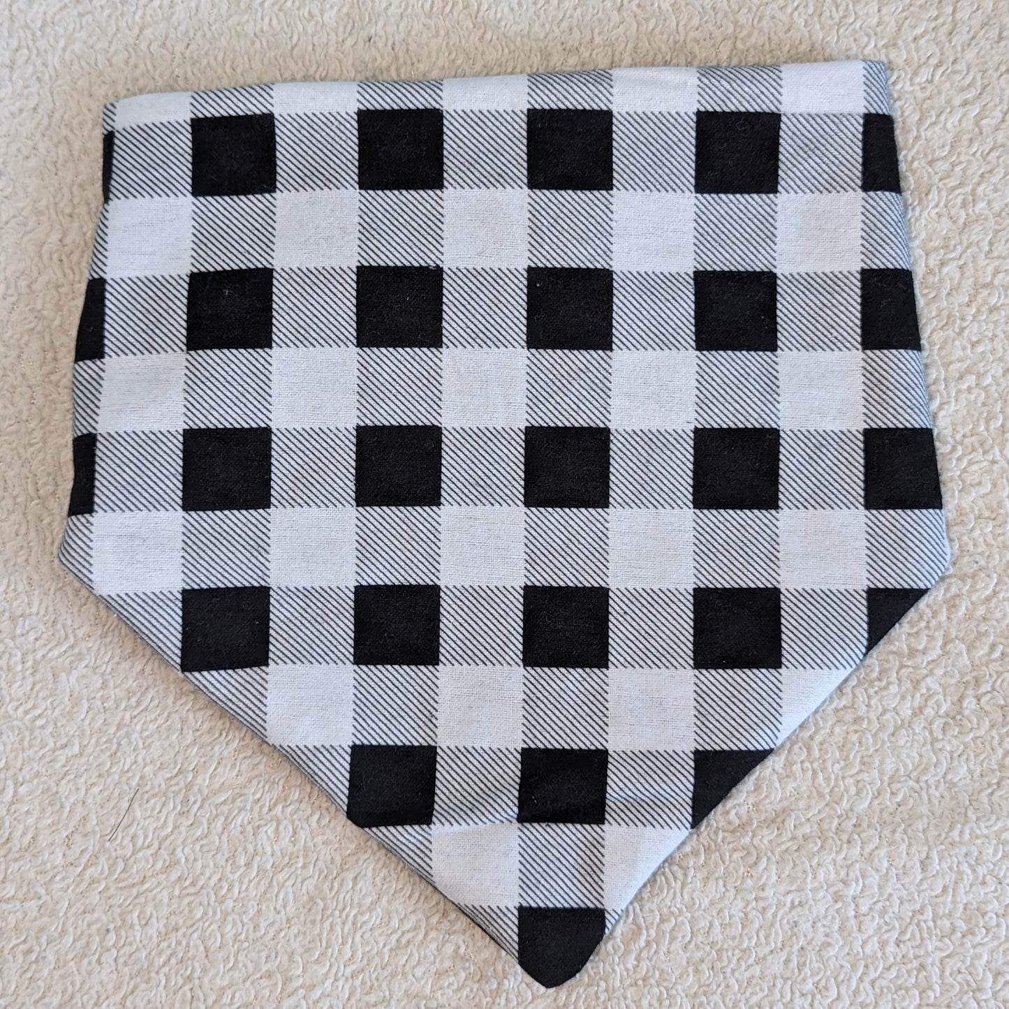 Flannel Plaid Black & White Pet Bandana