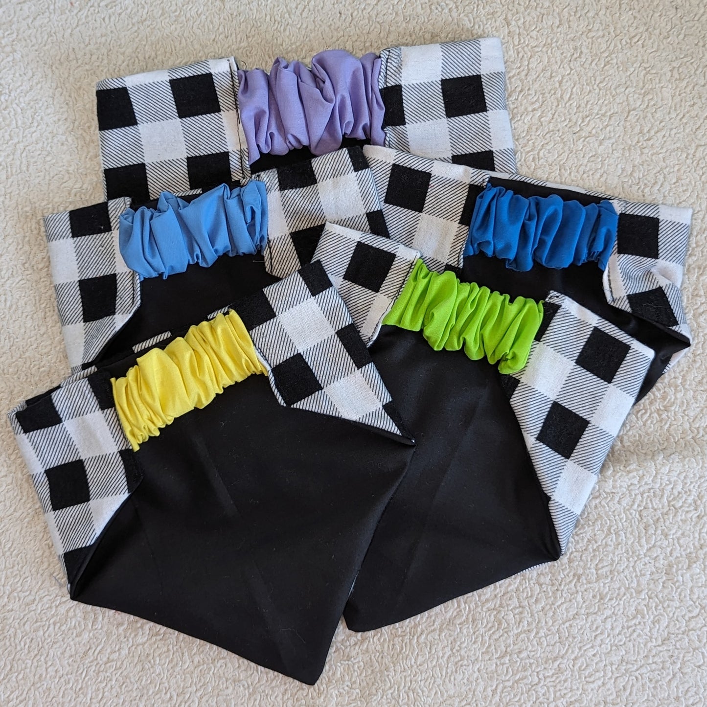 Flannel Plaid Black & White Pet Bandana