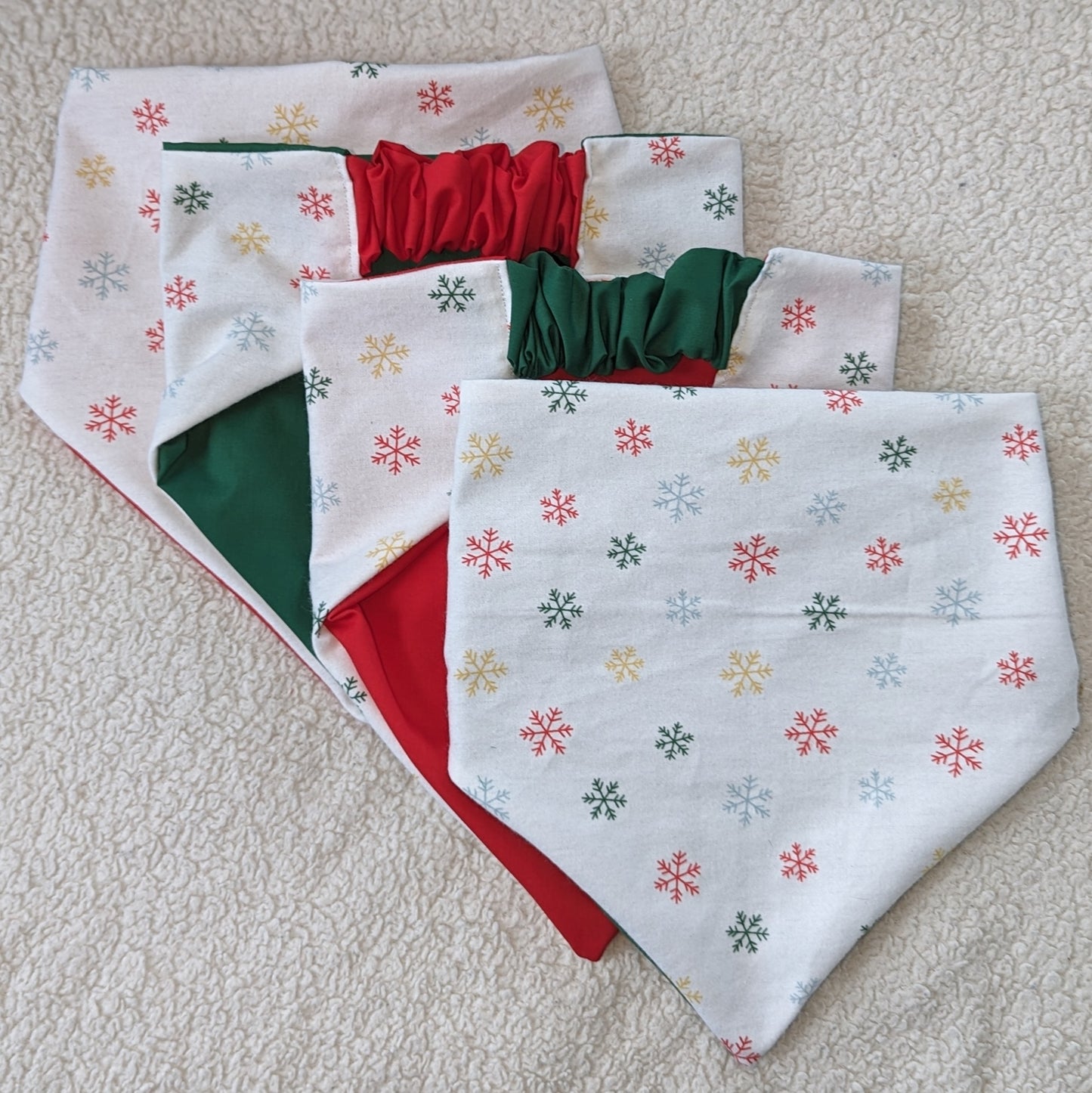 Winter Snowflake Flannel Holiday Pet Bandana