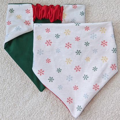 Winter Snowflake Flannel Holiday Pet Bandana