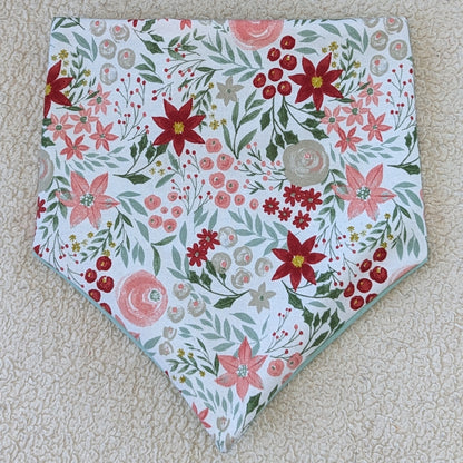Holiday Winter Floral Flannel Pet Bandana