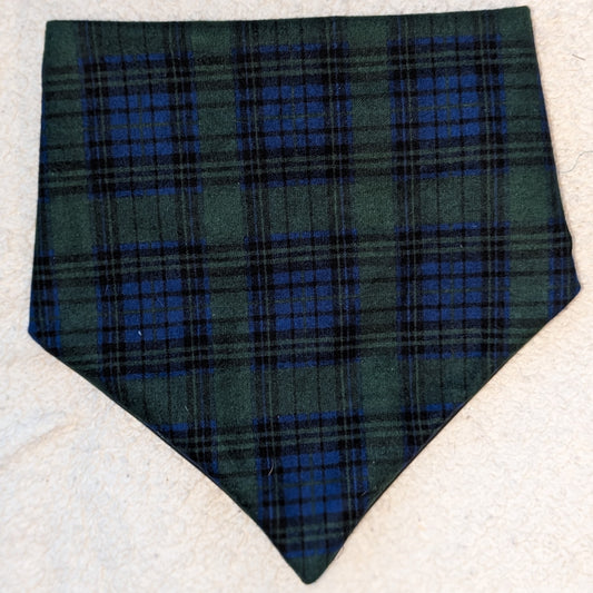 Winter Green Flannel Plaid Pet Bandana