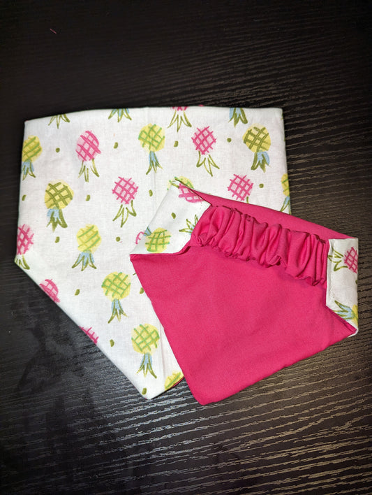 Summer Pineapple Print with Pink Pet Bandana