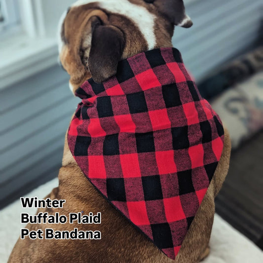 Winter Buffalo Plaid Pet Bandana