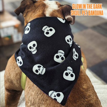 Glow In The Dark Skull Halloween Pet Bandana