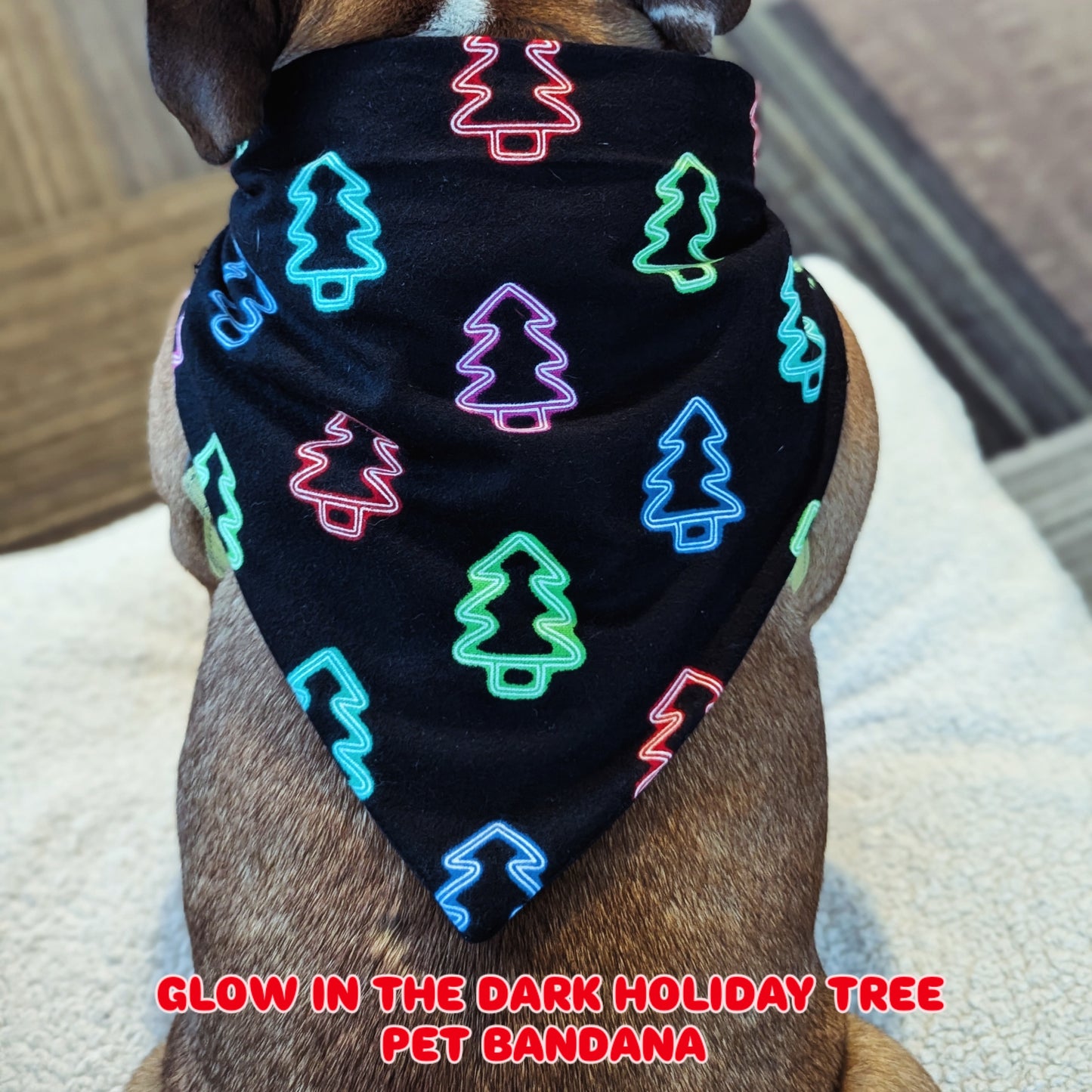 Glow In The Dark Holiday Tree Pet Bandana