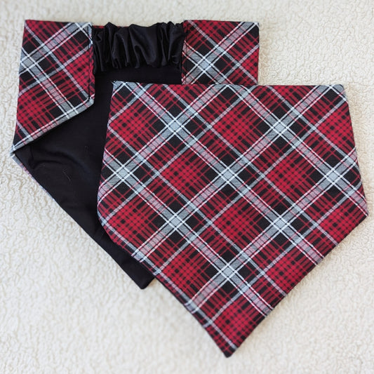 Winter Red Plaid Holiday Pet Bandana