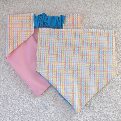 Springtime Pastel Plaid Pet Bandana