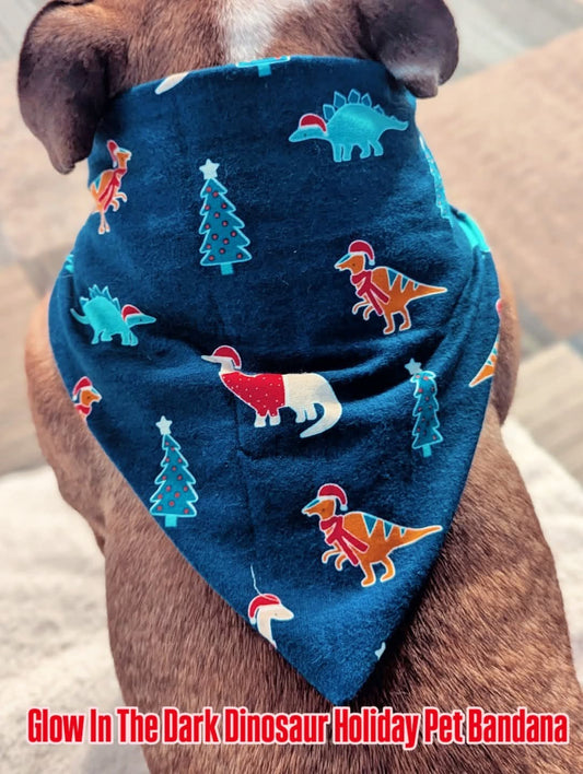 Glow In The Dark Dinosaur Holiday Pet Bandana