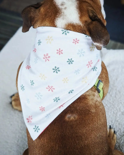 Winter Snowflake Flannel Holiday Pet Bandana