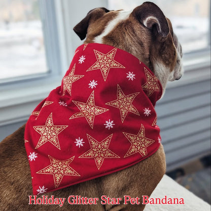 Holiday Glitter Star Pet Bandana